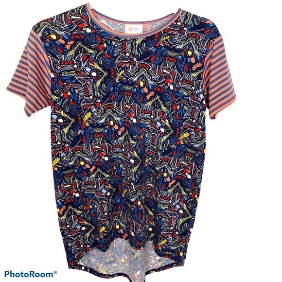 LULAROE Gracie Floral & Striped Tunic Top - NWT's - Picture 1 of 8